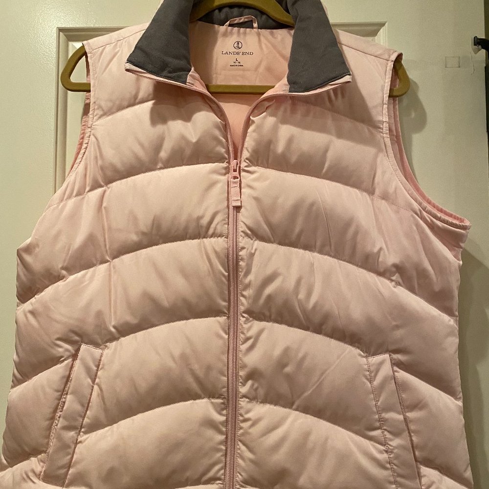 Lands' End Light Pink Puffer Vest